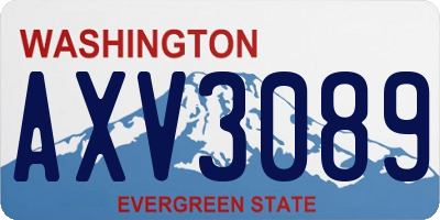 WA license plate AXV3089
