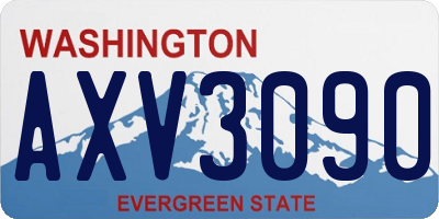 WA license plate AXV3090