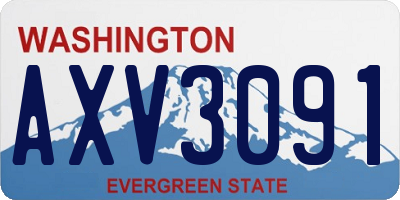 WA license plate AXV3091