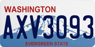 WA license plate AXV3093