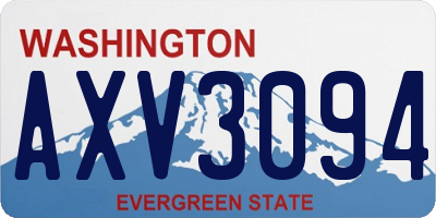 WA license plate AXV3094
