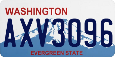 WA license plate AXV3096