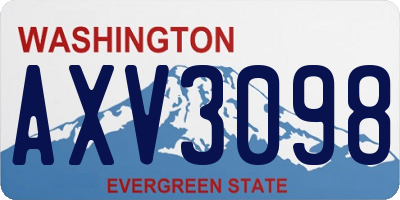 WA license plate AXV3098