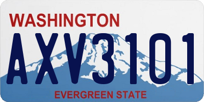 WA license plate AXV3101