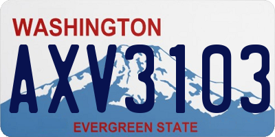 WA license plate AXV3103