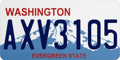 WA license plate AXV3105
