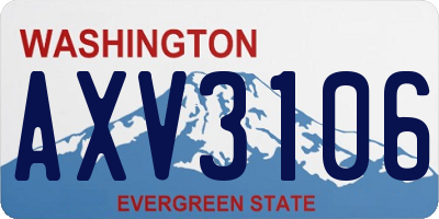 WA license plate AXV3106