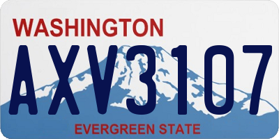 WA license plate AXV3107