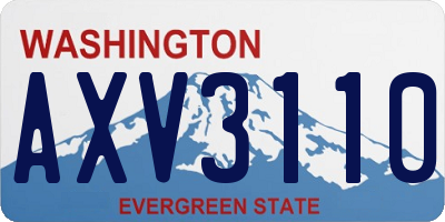 WA license plate AXV3110