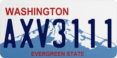 WA license plate AXV3111