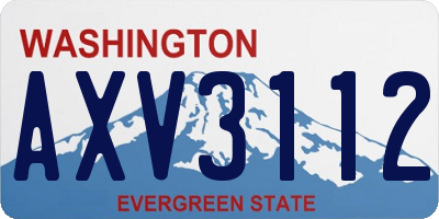 WA license plate AXV3112
