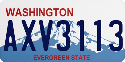 WA license plate AXV3113