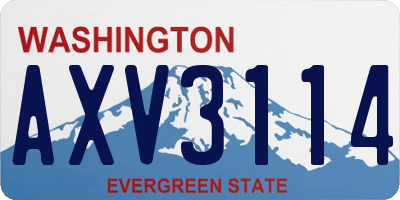 WA license plate AXV3114