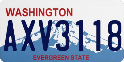 WA license plate AXV3118