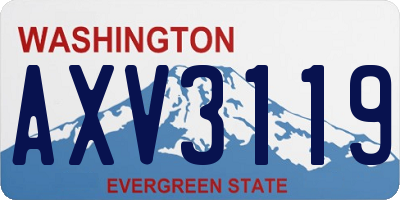 WA license plate AXV3119