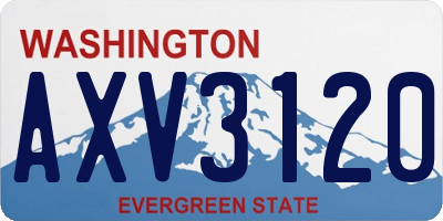 WA license plate AXV3120