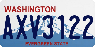 WA license plate AXV3122