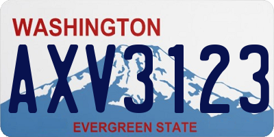 WA license plate AXV3123