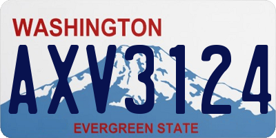 WA license plate AXV3124