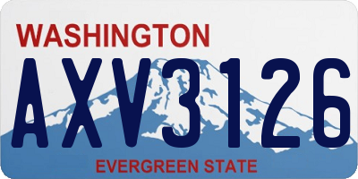 WA license plate AXV3126