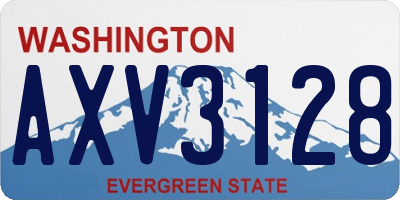 WA license plate AXV3128