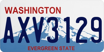 WA license plate AXV3129