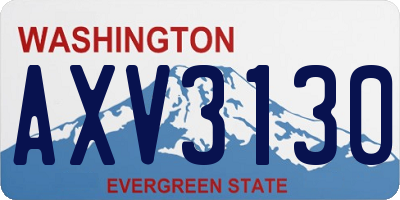 WA license plate AXV3130