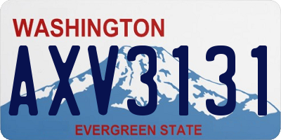 WA license plate AXV3131