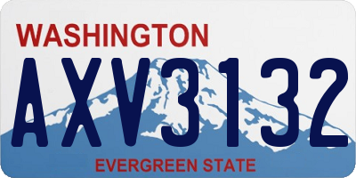 WA license plate AXV3132