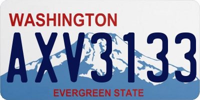 WA license plate AXV3133