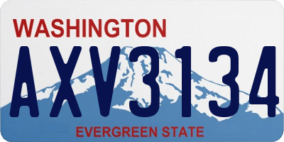 WA license plate AXV3134