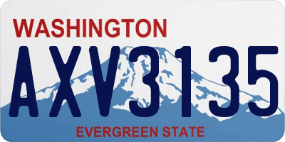 WA license plate AXV3135
