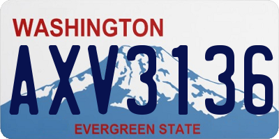 WA license plate AXV3136