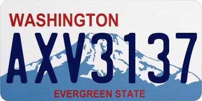 WA license plate AXV3137