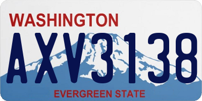 WA license plate AXV3138