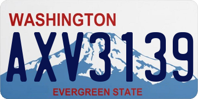 WA license plate AXV3139