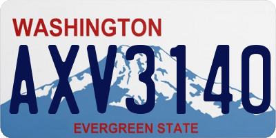 WA license plate AXV3140