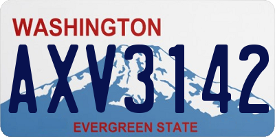 WA license plate AXV3142