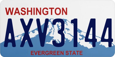 WA license plate AXV3144
