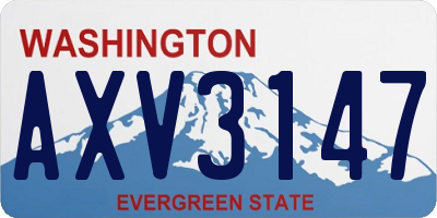 WA license plate AXV3147