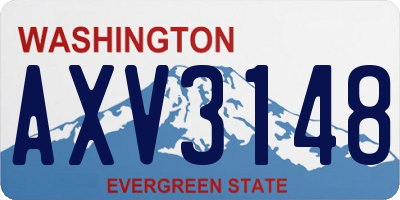 WA license plate AXV3148