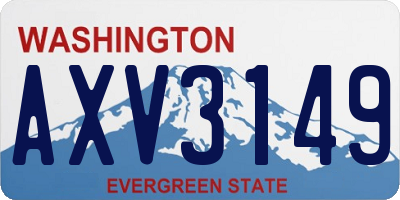 WA license plate AXV3149