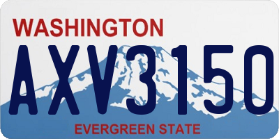 WA license plate AXV3150