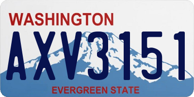 WA license plate AXV3151