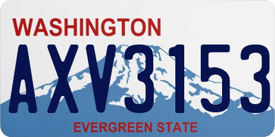 WA license plate AXV3153