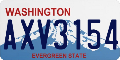 WA license plate AXV3154