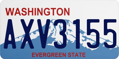 WA license plate AXV3155