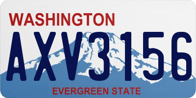 WA license plate AXV3156