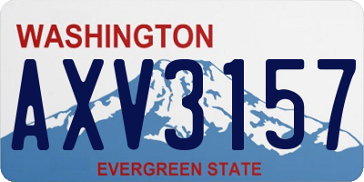 WA license plate AXV3157