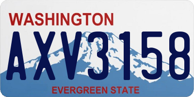 WA license plate AXV3158